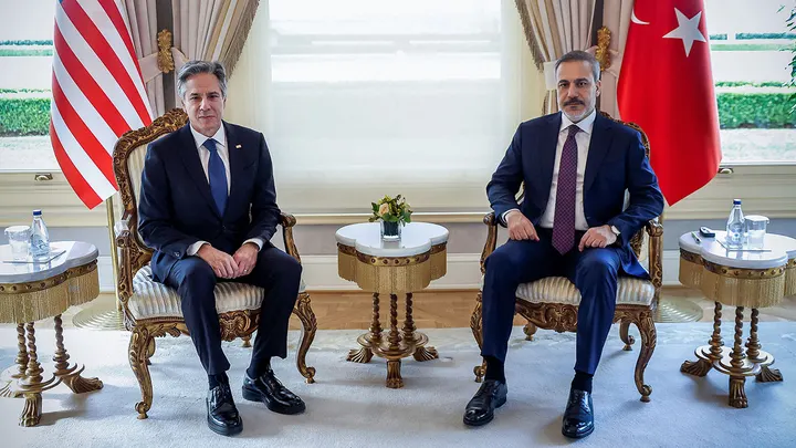 بلينكن يلتقي بأردوغان من تركيا مع تصاعد التوترات في الشرق الأوسط.